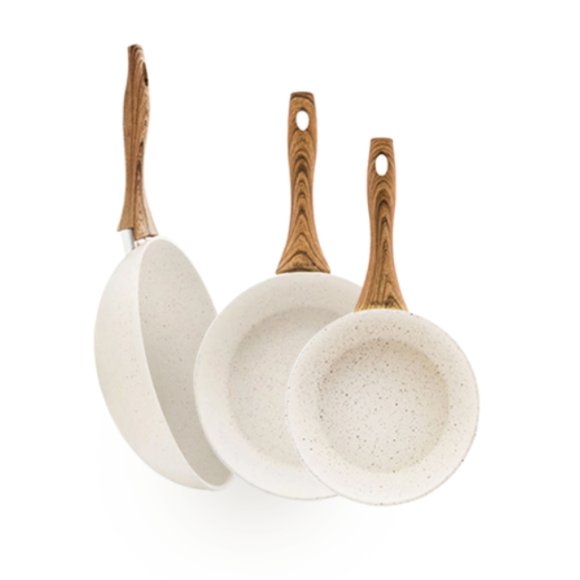 AMBITION NATURE Komplet patelni z powłoką nieprzywierającą Ø20+24+26 cm