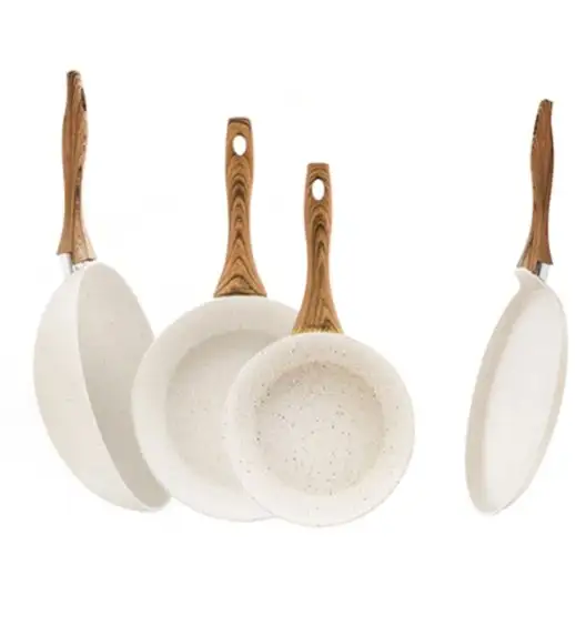 AMBITION NATURE Komplet patelni z powłoką nieprzywierającą Ø20, 24, 26 cm + Patelnia naleśnikowa Nature 28 cm