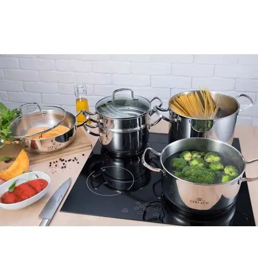 GERLACH SIMPLE Komplet Garnki z pokrywkami 9 el + Gerlach Ambiente Garnek 7 L + patelnie Granitex 20, 28 cm 