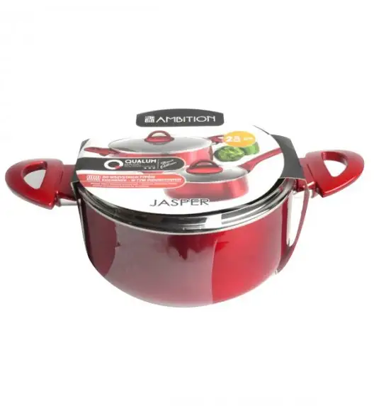 AMBITION JASPER Komplet garnków z pokrywkami 8 el (16, 20, 24, 28) cm + patelnie (20, 24, 28) cm / nieprzywierająca powłoka / indukcja