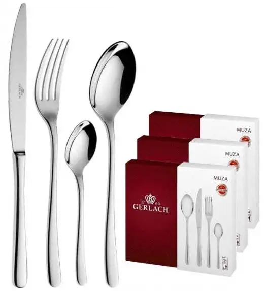 Gerlach Muza Sztućce Komplet 72 el (3x24) pudełko / 18 osób / połysk