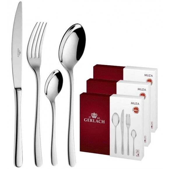 Gerlach Muza Sztućce Komplet 72 el (3x24) pudełko / 18 osób / połysk