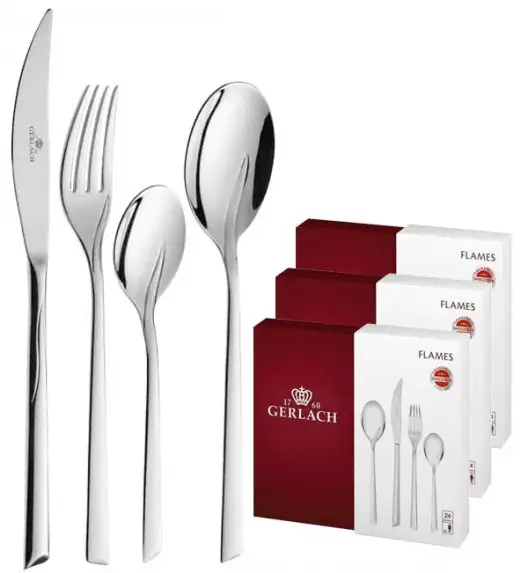 Gerlach Flames Sztućce Komplet 72 el (3x24) pudełko / 18 osób / połysk