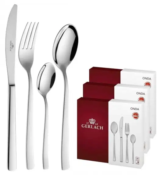 GERLACH ONDA Sztućce Komplet 72 el pudełko / 18 osób / połysk