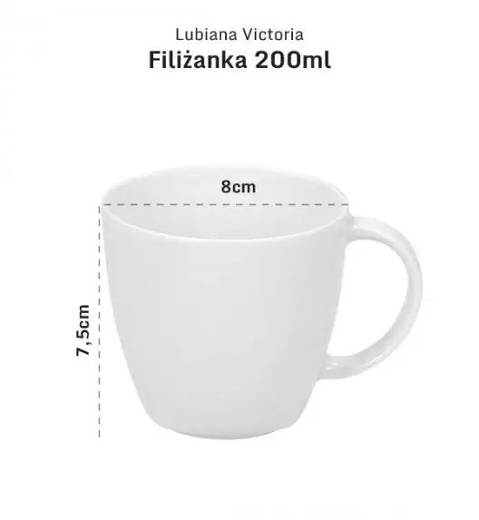 LUBIANA VICTORIA 60 x Filiżanka 200 ml + spodek / porcelana