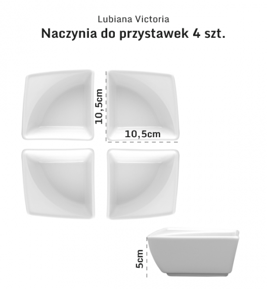 LUBIANA VICTORIA 30 x Naczynie do przystawek 10 x 10 