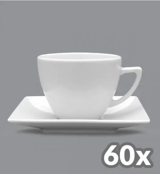 LUBIANA CLASSIC 60 x Filiżanka 280 ml + spodek 15 cm / porcelana