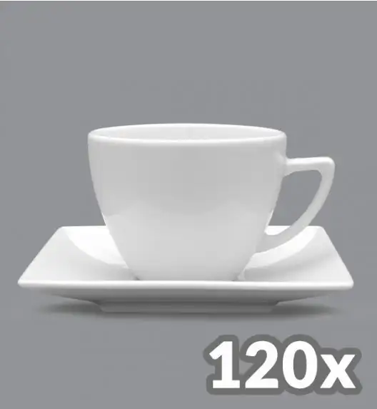 LUBIANA CLASSIC 120 x Filiżanka 280 ml + spodek 15 cm / porcelana