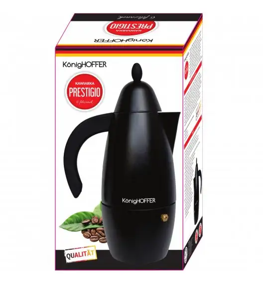 KÖNIGHOFFER PRESTIGIO BLACK Kawiarka do espresso 300 ml / 6 filiżanek / aluminium