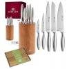 GERLACH FINE Komplet 5 noży w bloku + deska dębowa