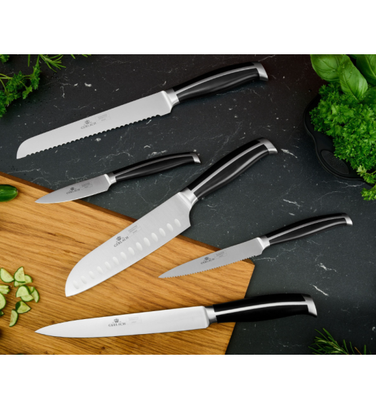 GERLACH LOFT Komplet 5 noży w bloku + komplet desek dębowych