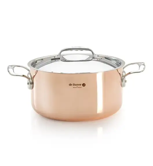 de Buyer PRIMA MATERA Garnek z pokrywą 8 l / miedziane