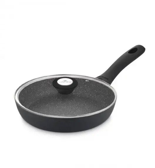 GERLACH GRANITEX Zestaw patelni z powłoką ceramiczną ILAG XERA DUR 2, 20, 24, 28 cm z pokrywkami / 6 elementów / aluminium