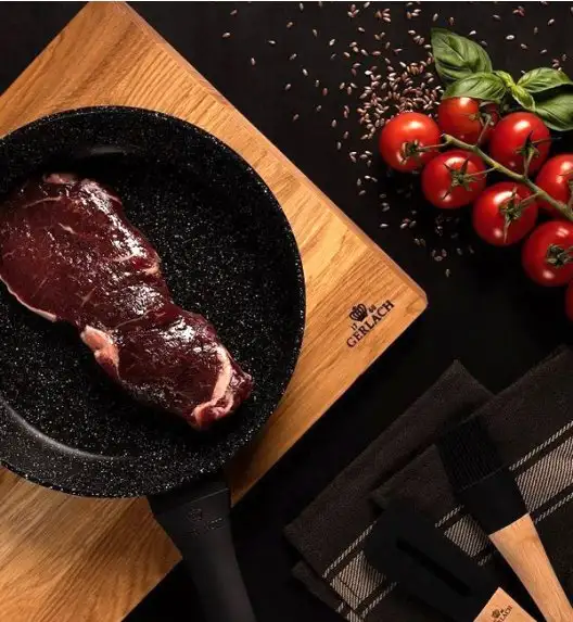 GERLACH GRANITEX Zestaw patelni z powłoką ceramiczną ILAG XERA DUR 2, 20, 24, 28 cm z pokrywkami / 6 elementów / aluminium