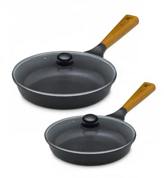 GERLACH NATUR Komplet patelni z powłoką ceramiczną ILAG® Non-Stick / 24, 28 cm + pokrywki 24, 28 cm