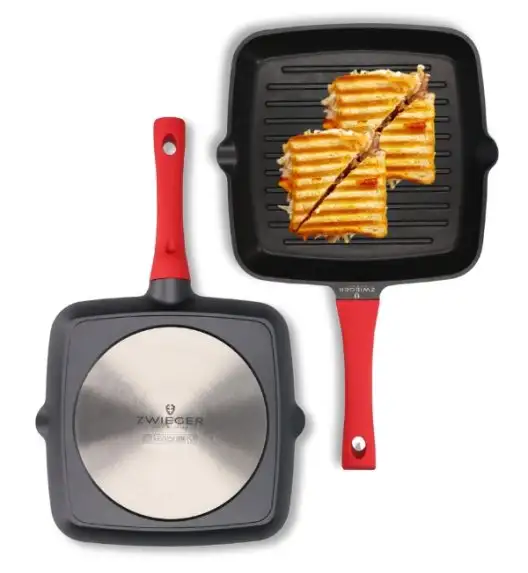ZWIEGER OBSIDIAN Patelnia grillowa 28 cm GREBLON non- stick