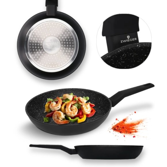 ZWIEGER FORTE Patelnia aluminiowa 26 cm / powłoka granitowa PFLUON / indukcja