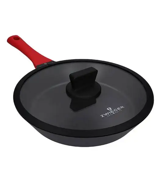 ZWIEGER OBSIDIAN Patelnia 28 cm + pokrywka / powłoka GREBLON C3+ non- stick