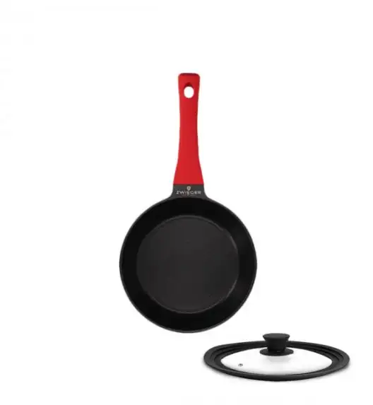 ZWIEGER OBSIDIAN Patelnia 20 cm powłoką GREBLON non- stick + pokrywka uniwersalna Tadar