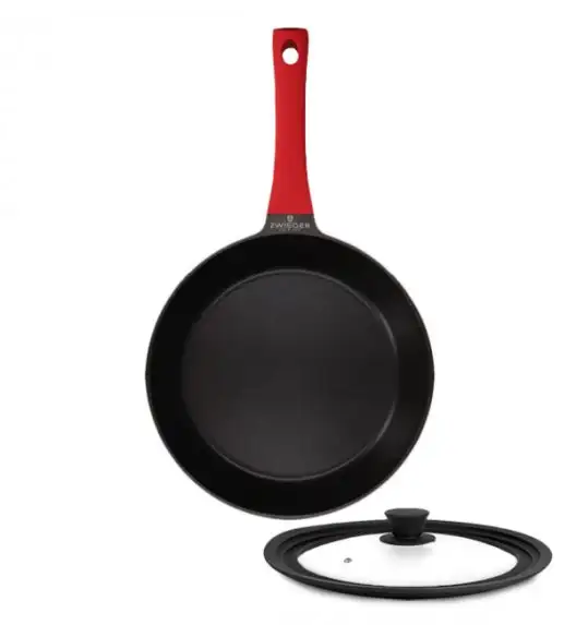 ZWIEGER OBSIDIAN Patelnia 28 cm powłoką GREBLON non- stick + pokrywka uniwersalna Tadar