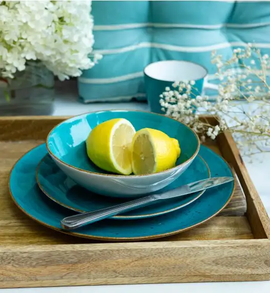 LUBIANA BOSS 6630L Serwis obiadowy 36 el / 12 osób / morski / porcelana ręcznie malowana