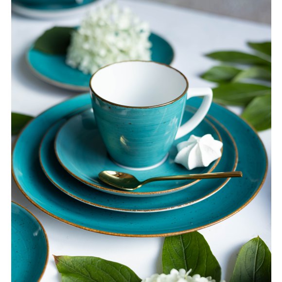 LUBIANA BOSS 6630L Filiżanka 350 ml + spodek / morski / porcelana ręcznie malowana