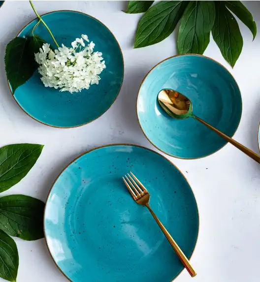 LUBIANA BOSS 6630L Talerz obiadowy 27 cm / morski / porcelana ręcznie malowana