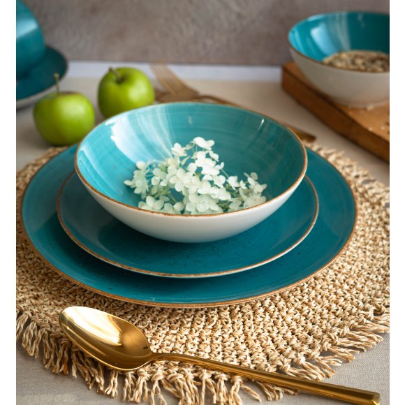 LUBIANA BOSS 6630L Talerz głęboki 18 cm / morski / porcelana ręcznie malowana