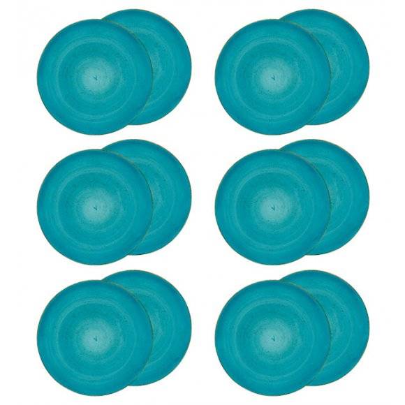 LUBIANA BOSS 6630L Komplet Talerze obiadowe 27 cm / 12 os / 12 el / morski / porcelana ręcznie malowana