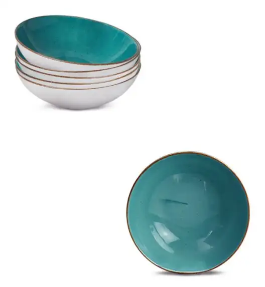 LUBIANA BOSS 6630L Komplet Talerze głębokie 18 cm / 6 os / 6 el / morski / porcelana ręcznie malowana