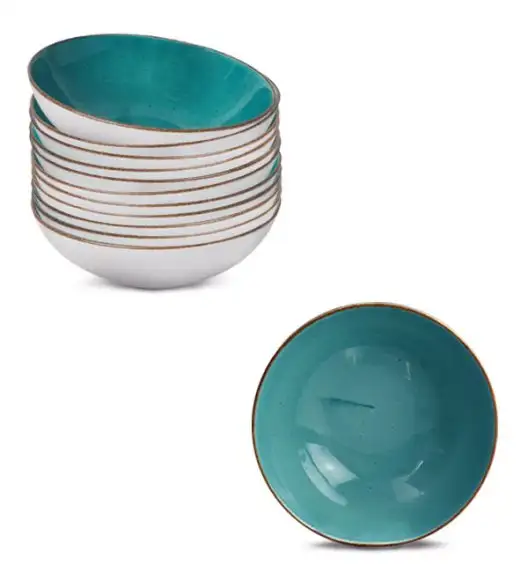 LUBIANA BOSS 6630L Komplet Talerze głębokie 18 cm / 12 os / 12 el / morski / porcelana ręcznie malowana