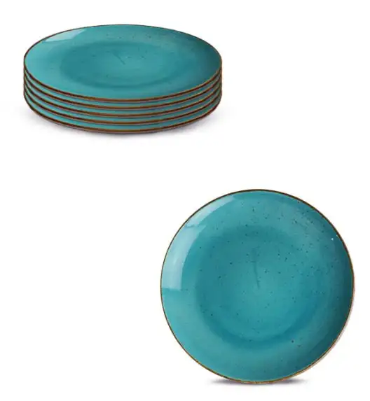 LUBIANA BOSS 6630L Komplet Talerze deserowe 20,5 cm / 6 os / 6 el / morski / porcelana ręcznie malowana