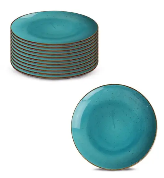 LUBIANA BOSS 6630L Komplet Talerze deserowe 20,5 cm / 12 os / 12 el / morski / porcelana ręcznie malowana