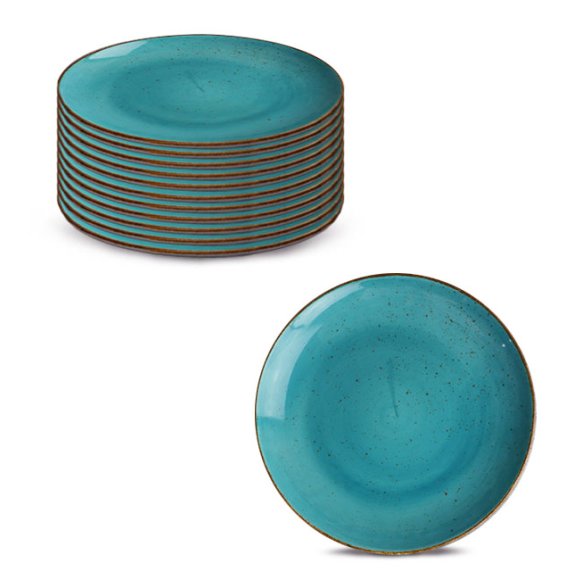 LUBIANA BOSS 6630L Komplet Talerze deserowe 20,5 cm / 12 os / 12 el / morski / porcelana ręcznie malowana