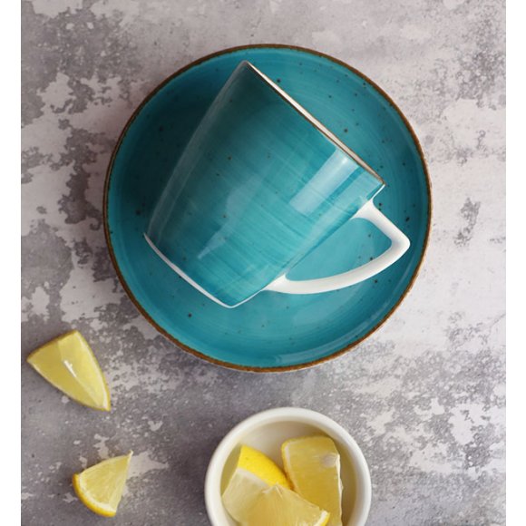 LUBIANA BOSS 6630L Filiżanka 200 ml + spodek / morski / porcelana ręcznie malowana