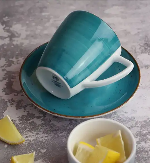 LUBIANA BOSS 6630L Filiżanka 200 ml + spodek / morski / porcelana ręcznie malowana