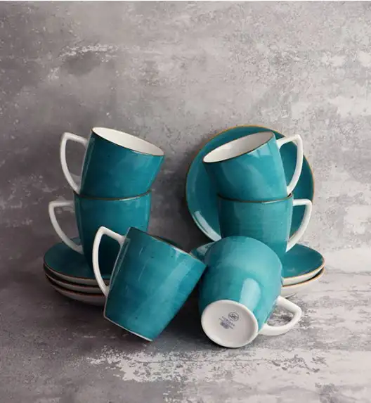 LUBIANA BOSS 6630L Komplet Filiżanka 200 ml + spodek / 6 os / 12 el / morski / porcelana ręcznie malowana