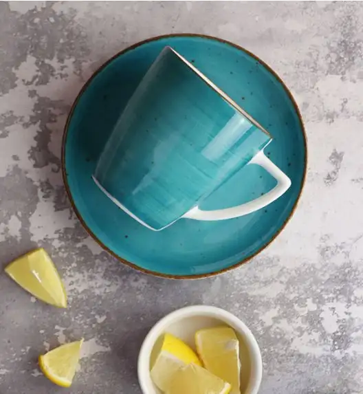 LUBIANA BOSS 6630L Komplet Filiżanka 200 ml + spodek / 12 os / 24 el / morski / porcelana ręcznie malowana