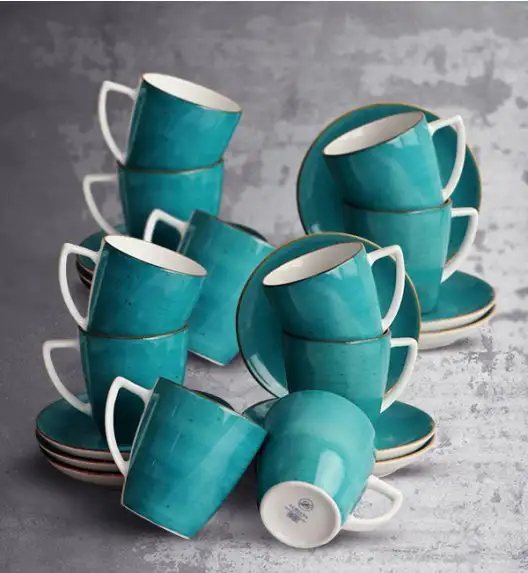 LUBIANA BOSS 6630L Komplet Filiżanka 200 ml + spodek / 12 os / 24 el / morski / porcelana ręcznie malowana