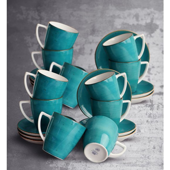 LUBIANA BOSS 6630L Komplet Filiżanka 200 ml + spodek / 12 os / 24 el / morski / porcelana ręcznie malowana