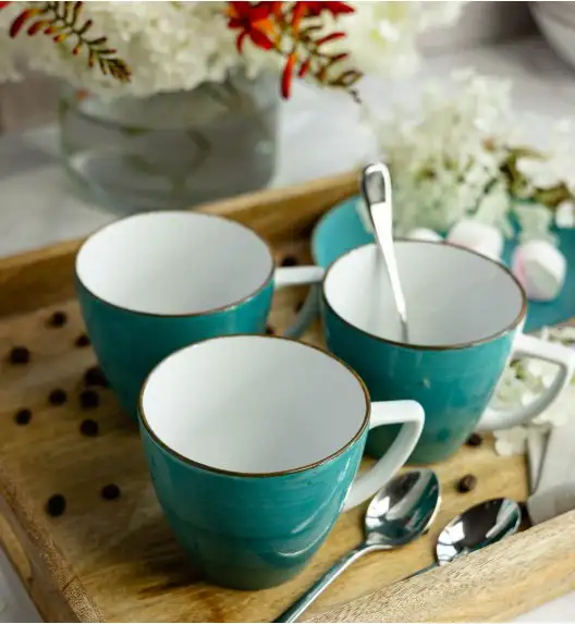 LUBIANA BOSS 6630L Komplet Filiżanka 350 ml + spodek / 12 os / 24 el / morski / porcelana ręcznie malowana