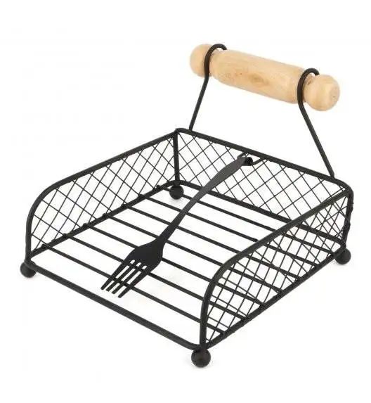 TADAR RUSTIKO Serwetnik czarny 21 x 18 cm / metal