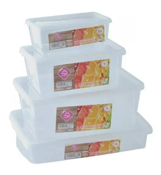 HEGA Lunchbox pojemnik prostokątny / 0,5 l / 5,5 x 14,5 x 9,5 cm / transparentny /  tworzywo sztuczne