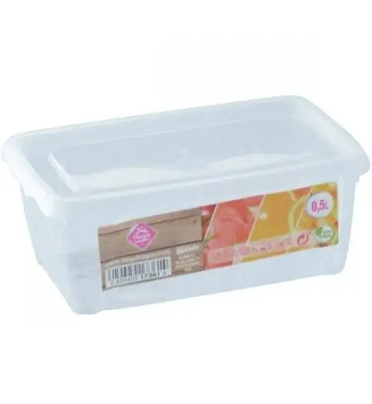 HEGA Lunchbox pojemnik prostokątny / 0,5 l / 5,5 x 14,5 x 9,5 cm / transparentny /  tworzywo sztuczne