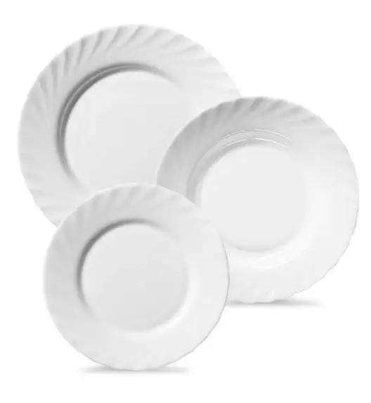 LUMINARC TRIANON Komplet obiadowy 18 el dla 6 os / szkło hartowane 