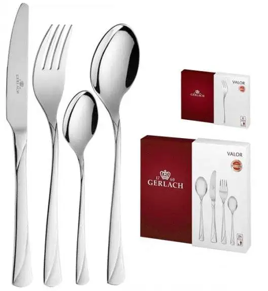 Gerlach Valor Sztućce Komplet 30 el (24+dodatki) pudełko / 6 osób / połysk
