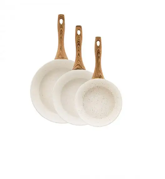 AMBITION NATURE Komplet patelni z powłoką nieprzywierającą Ø20+24+28 cm + pokrywki uniwersalne