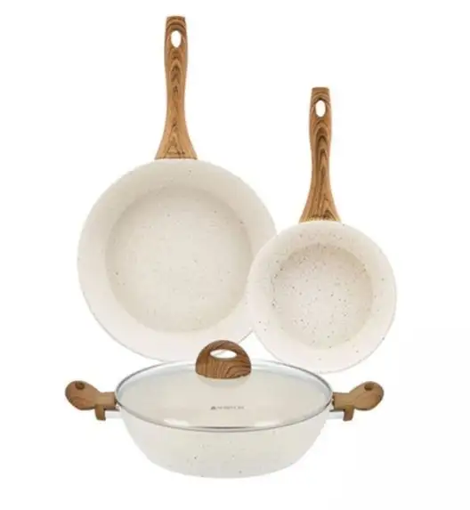 AMBITION NATURE Komplet patelni z powłoką nieprzywierającą Ø20 +28 cm + patelnia głęboka 28 cm