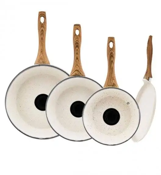 AMBITION NATURE Komplet patelni z powłoką nieprzywierającą Ø20, 24, 28 cm + pokrywki uniwersalne + patelnia naleśnikowa Nature 28 cm / indukcja
