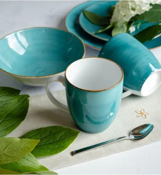 LUBIANA BOSS 6630L Serwis obiadowy 24 el / 6 osób / morski / porcelana ręcznie malowana